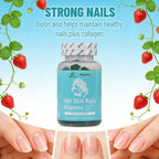 Wins Town Gominolas para Cabello, Piel y Uñas, 60 Ct, Vegano, Sabor Fresa