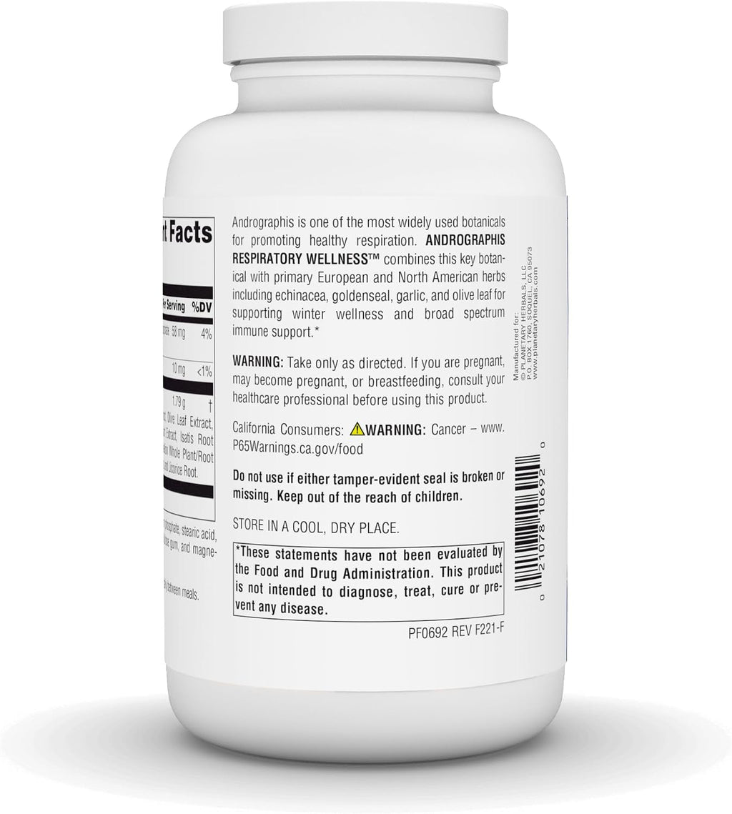 Planetary Herbals Andrographis Bienestar Respiratorio 895mg, 240 Comprimidos
