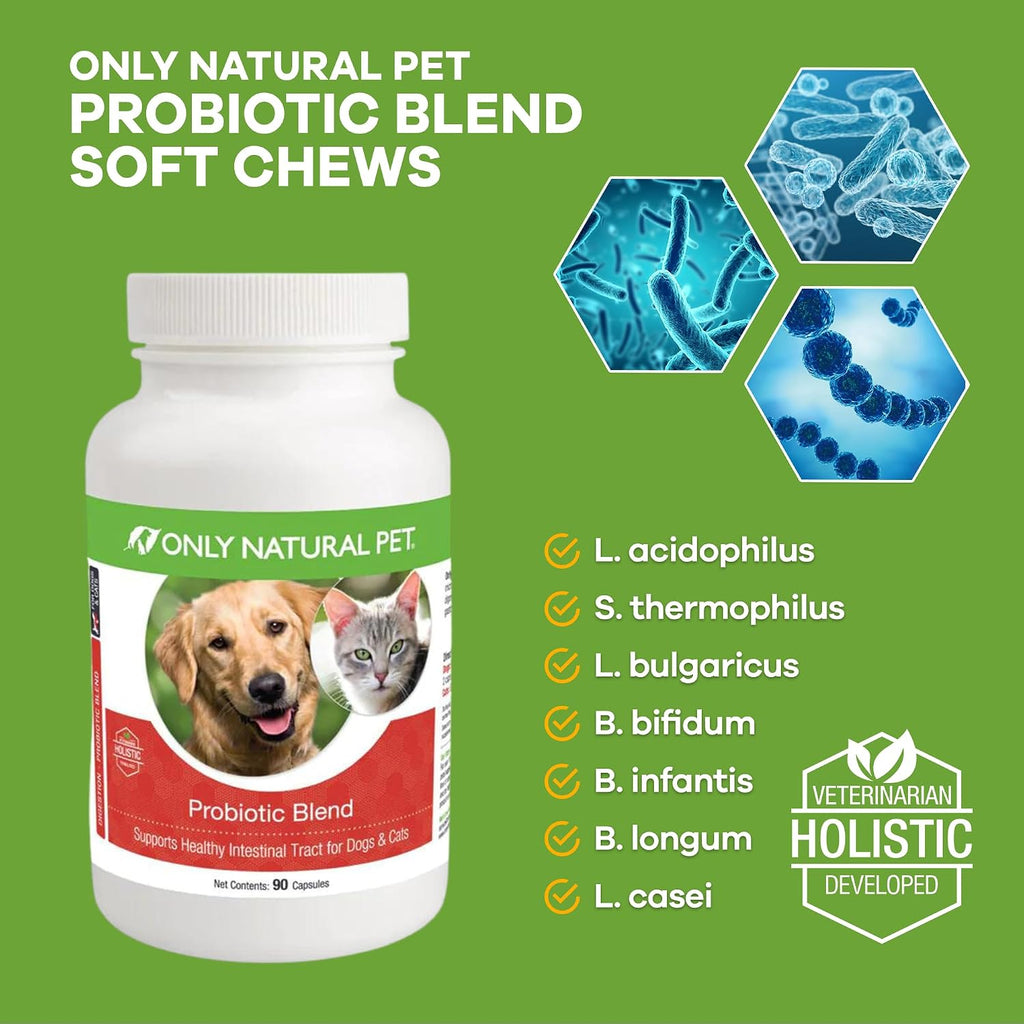 Only Natural Pet Probiótico para Perros y Gatos - 90 Cápsulas