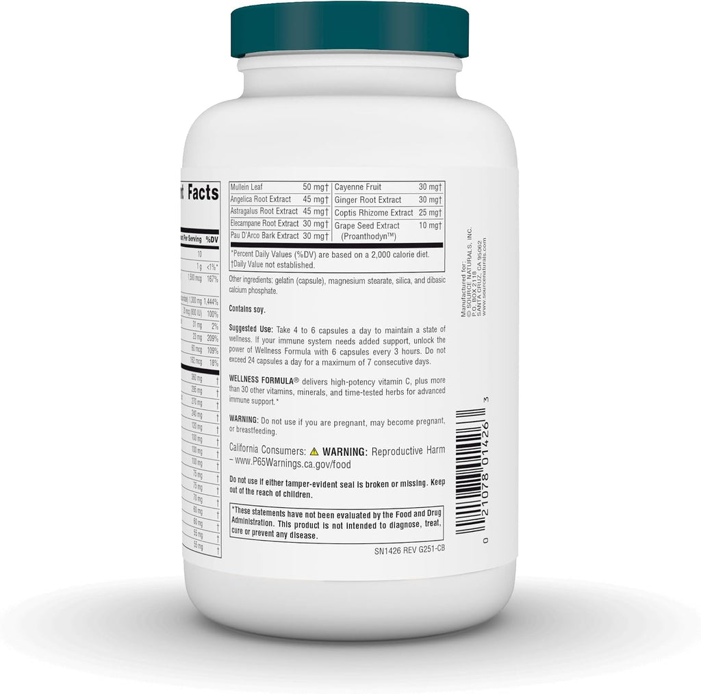 Source Naturals Wellness Formula – Fórmula de Defensa Inmunitaria Avanzada – 240 Cápsulas