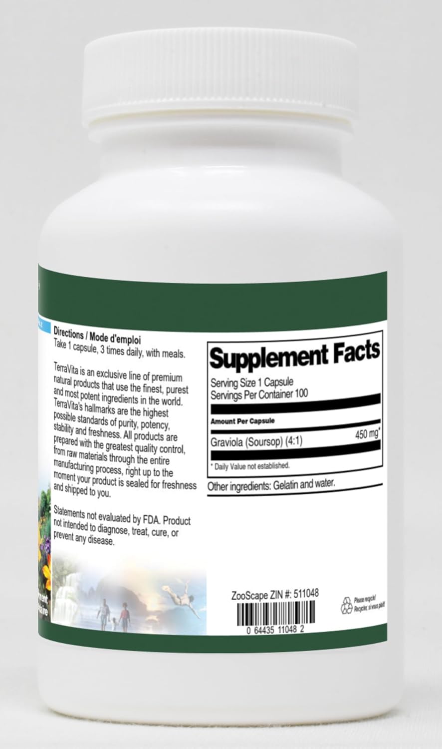 Extracto Extrafuerte de Graviola (Guanábana) 4:1 - 450 mg (100 Cápsulas) - Pack de 3