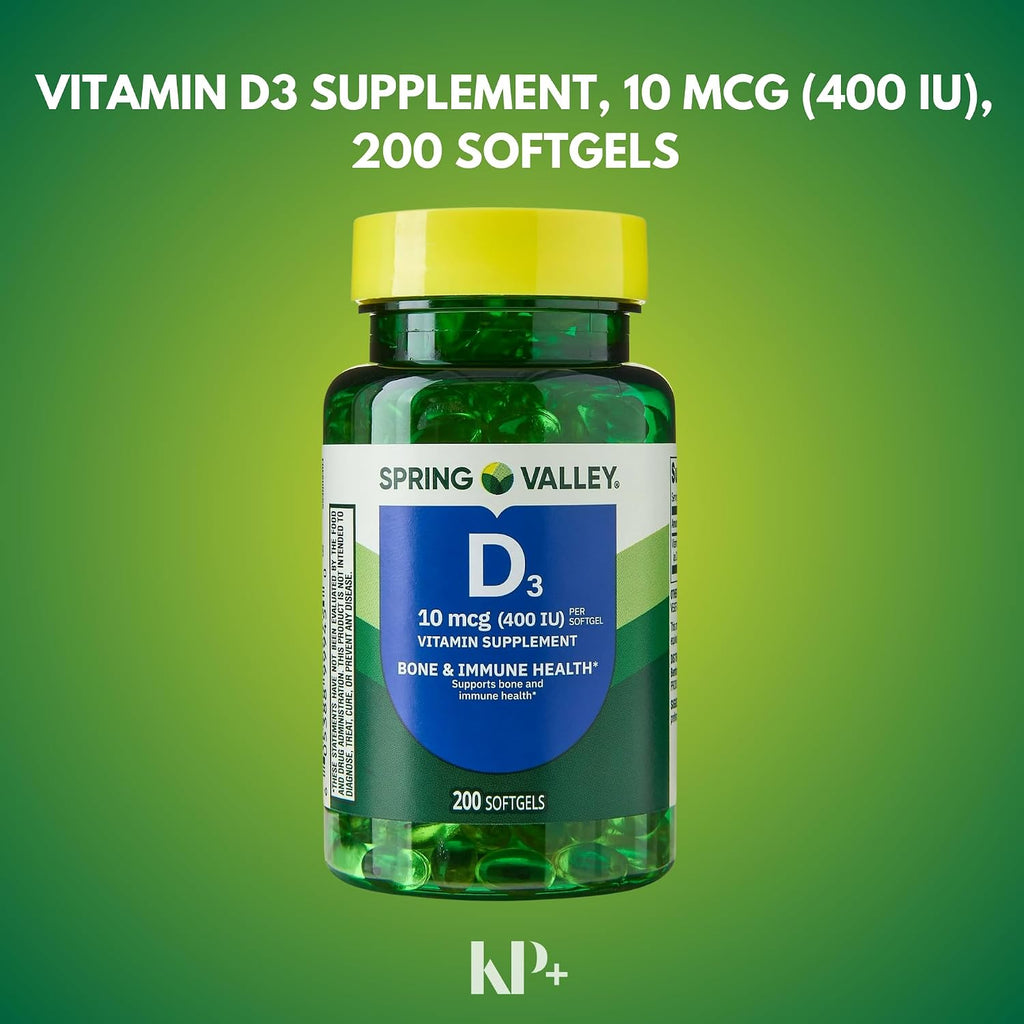 Vitamina D3 10 mcg (400 IU) - 200 Cápsulas Blandas