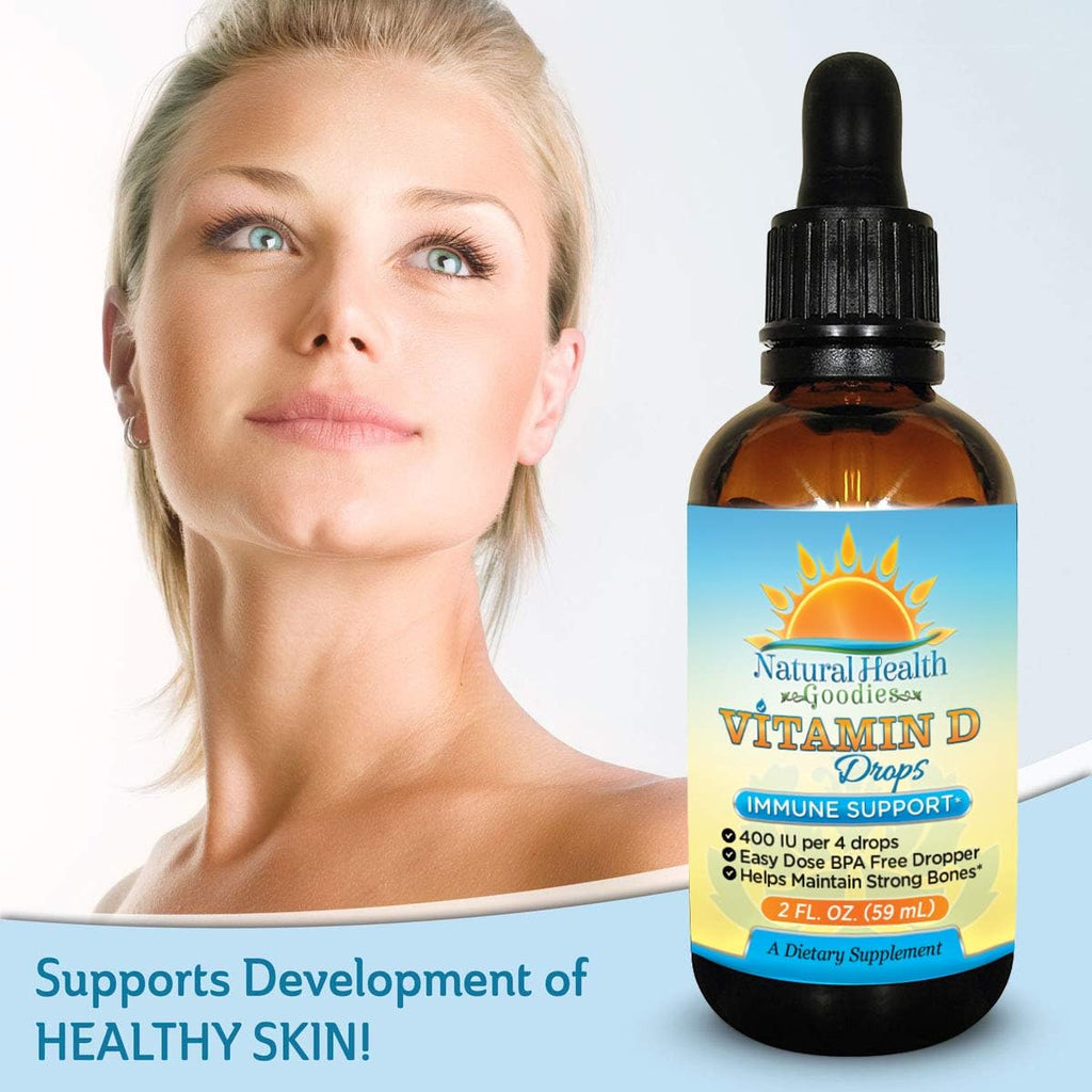 Vitamin D3 Drops for Adults and Children - 2 fl oz (59 ml) Liquid with 100 IU Dropper