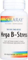Solaray Mega B Estrés de Dos Fases, 60 Cápsulas Vegetales
