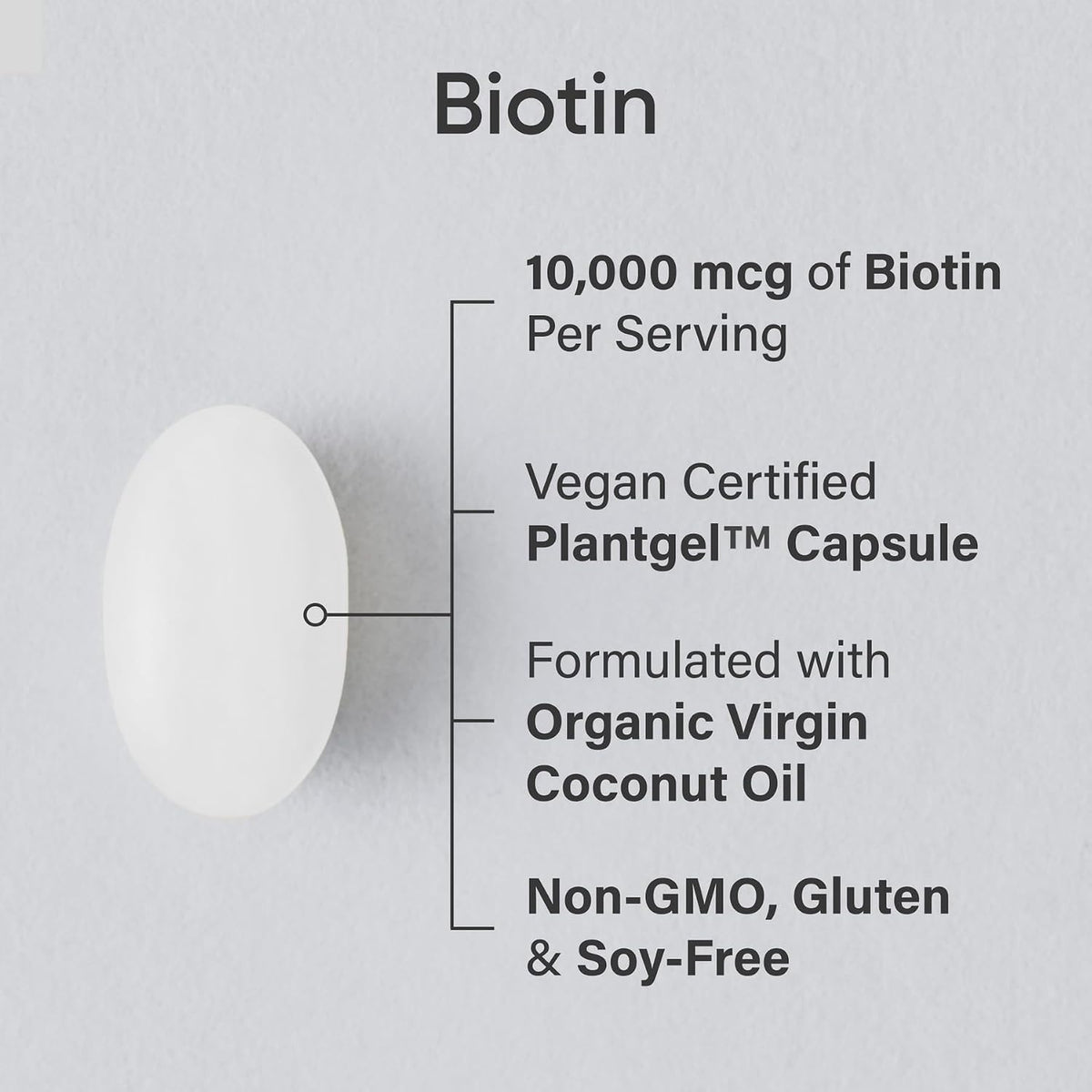 Sports Research Biotina 10.000 mcg con – Certificado vegano: Libres de ingredientes de origen animal. – Image 2