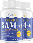 Enerlix SAM-e 1200 mg con CoQ10 y 5-HTP - 60 Comprimidos Recubiertos Entéricos Veganos