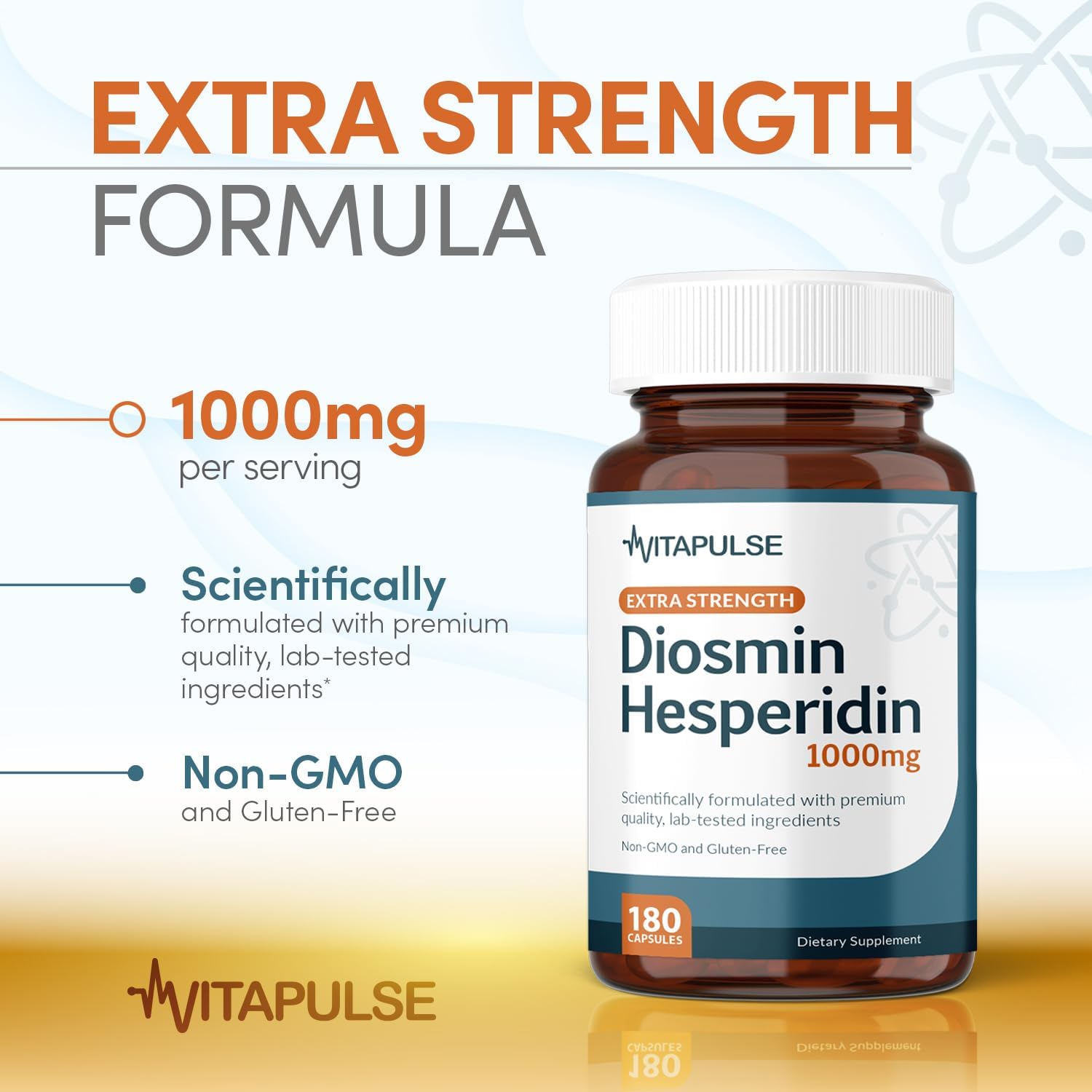 Hesperidin Plus 1000mg por Ración (180 Cápsulas Vegetarianas) - 90 Días de Suministro