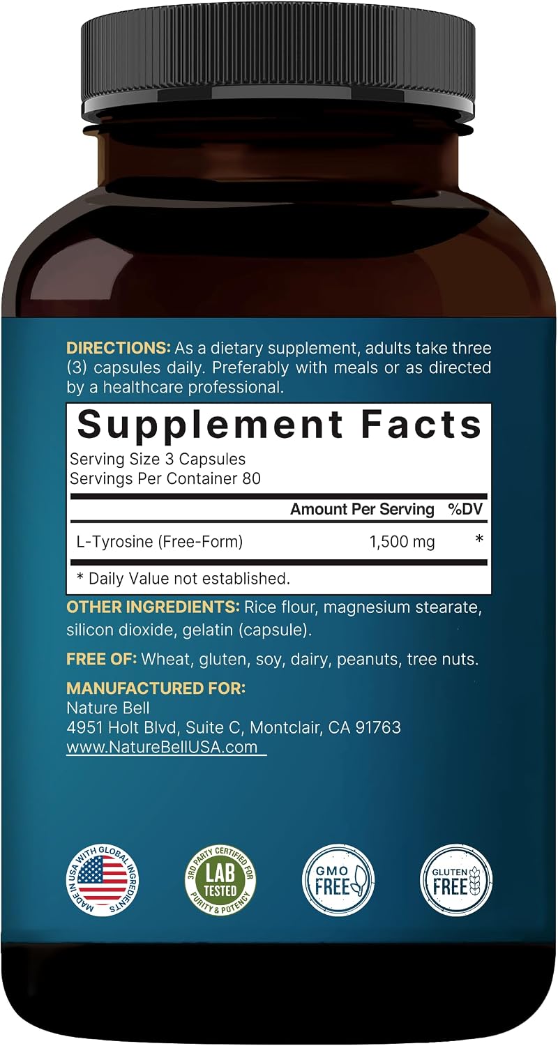 NatureBell L-Tirosina 1500mg - 240 Cápsulas