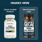 ORGANICS NATURE Irish Sea Moss Cápsulas 90 uds | Suplemento de Algas Marinas con Burdock y Bladderwrack