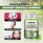 lickshine 2 Pack Gominolas de Graviola - 3000mg Extra Fuerte con Vitamina C y Zinc - Apoyo Digestivo e Inmunitario - Sin Azúcar, No GMO, Vegano, 120 unidades