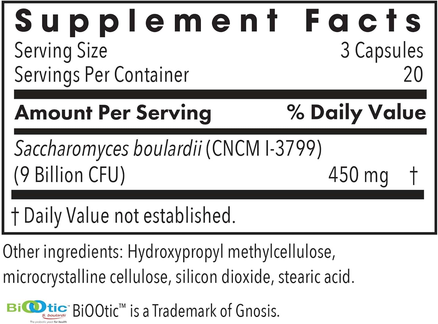 ARG Essential-Biotic Saccharomyces Boulardii - 9 mil millones UFC - Probiótico de levadura - Vegetariano - 60 Cápsulas