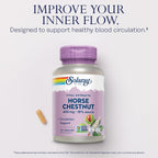 Solaray Extracto de Castaño de Indias 400 mg - Estandarizado a 72 mg de Escina - con Rusco - Complemento Alimenticio Vegano - 120 Cápsulas