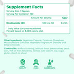 Vitamina B3 Nicotinamida 500 mg - Alta Absorción Sin Enrojecimiento - Precursor NAD+ - 360 Cápsulas