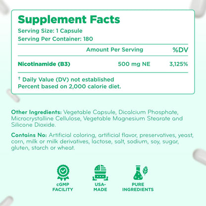 Vitamina B3 Nicotinamida 500 mg - Alta – La función psicológica normal . – Image 8