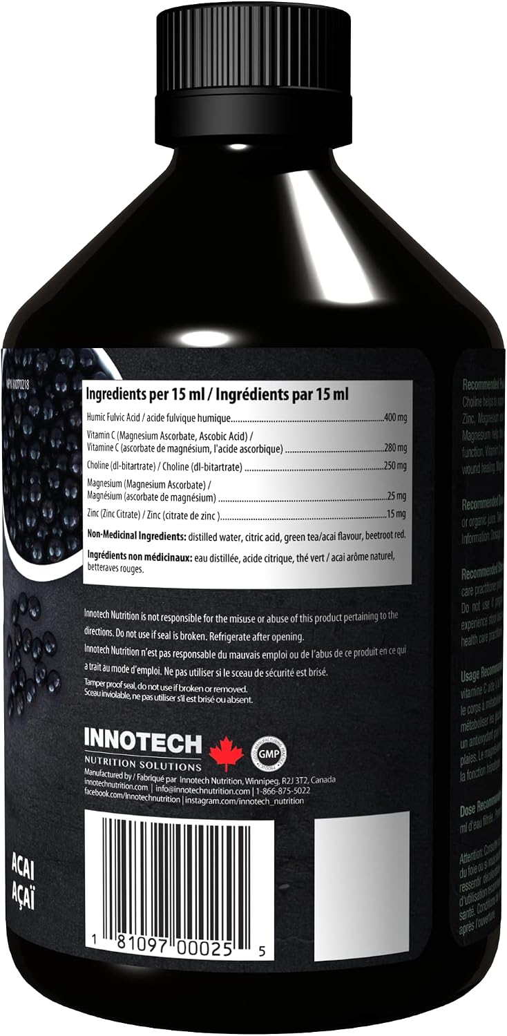INNOTECH Nutrición Desintoxicante 101 con Ácido Húmico y Fúlvico, Acai y Té Verde - 500 ml