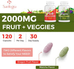 Santegra 2000 MG Fruit and Veggies Supplement, 35+ Fruits and Vegetables, 120 Tablets