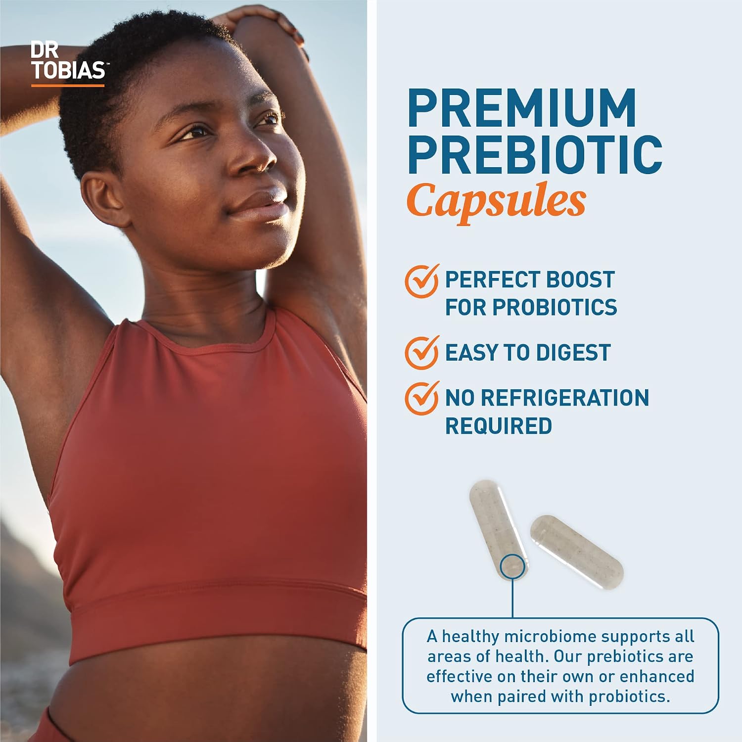 Dr. Tobias Prebiotics - 30 Capsules - Digestive Support and Gut Health