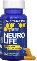 NeuroLife Longevity Supplement - 500mg Taurina & 400mg Berberina - L-Ergotioneína MitoPrime - Apoyo Cerebral para Vitalidad Cognitiva - 60 Cápsulas