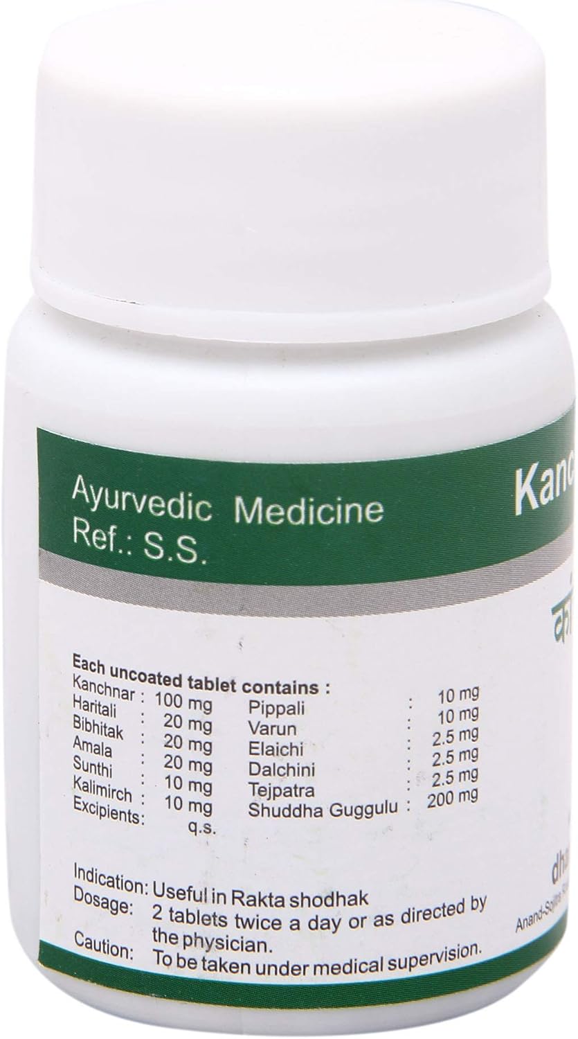 Kanchnar Guggulu - 60 Comprimidos (Pack de 4)