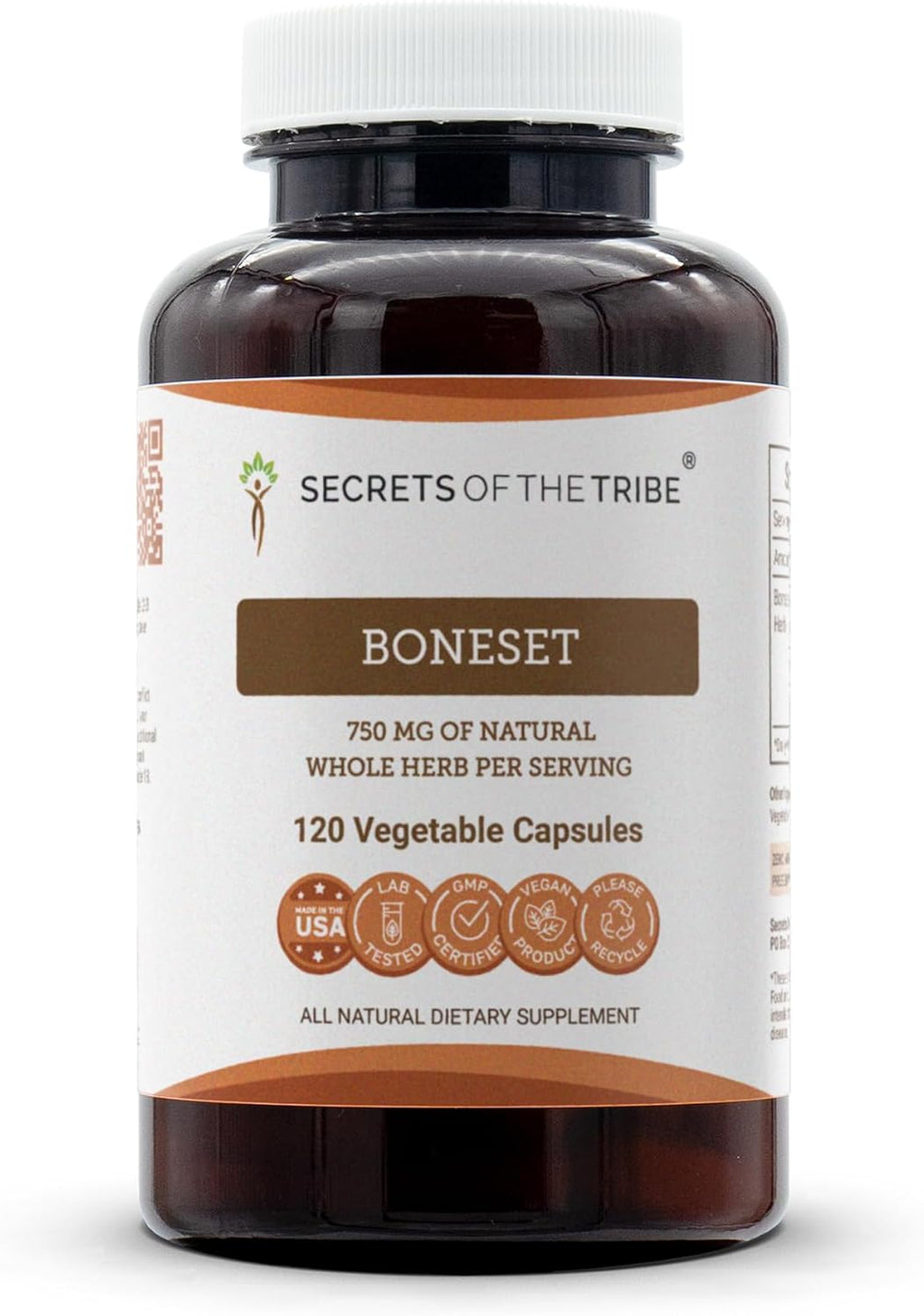 Secrets of the Tribe Boneset 120 Cápsulas - Eupatorium perfoliatum Dried Herb