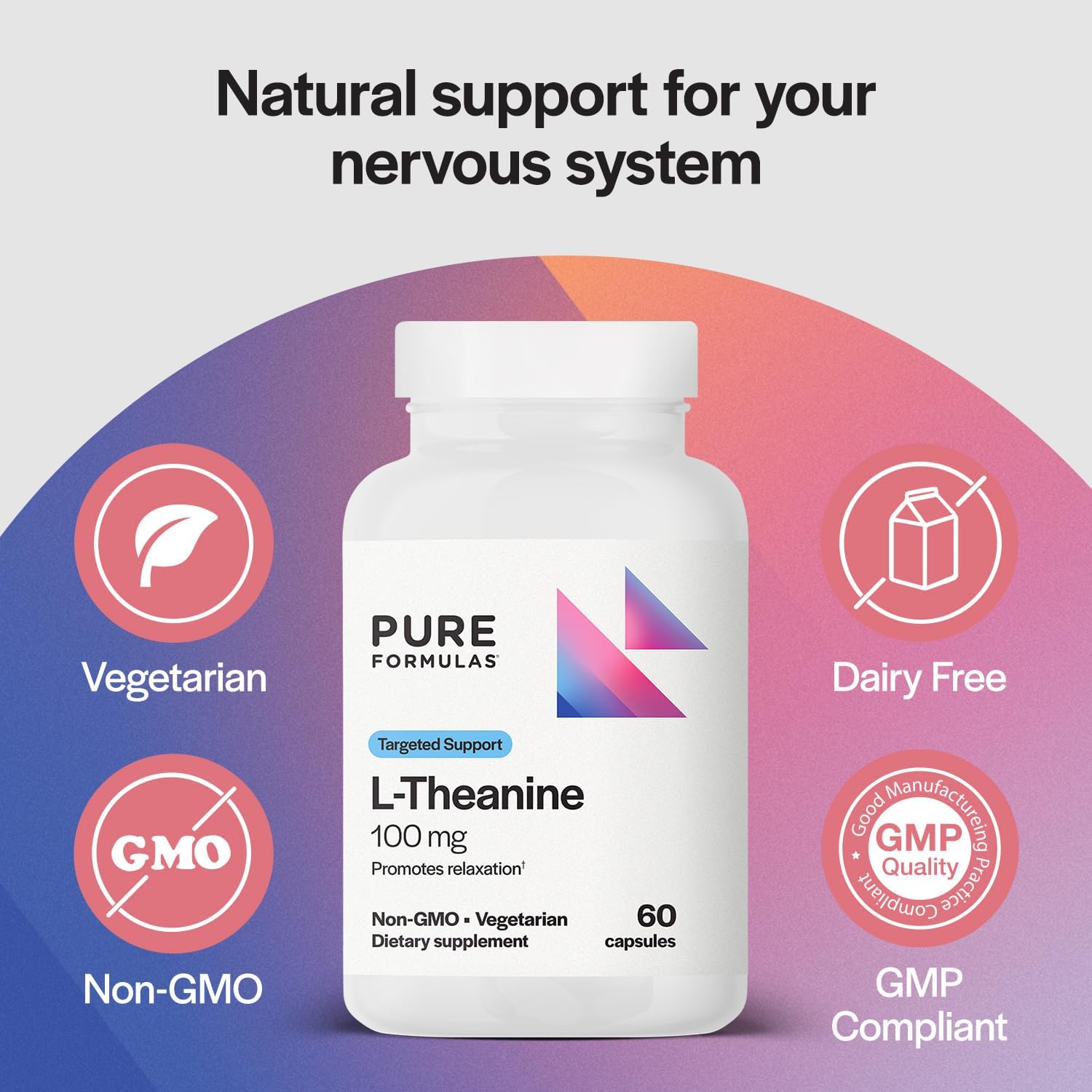 PureFormulas L-Teanina 100 mg - 60 Cápsulas Vegetarianas
