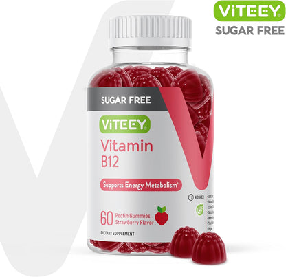 Viteey Gominolas de Vitamina B12 para – El funcionamiento normal del sistema inmunitario. – Image 2