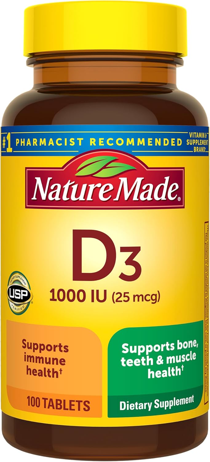 Nature Made Vitamina D3 1000 UI (25 mcg) - 100 Comprimidos