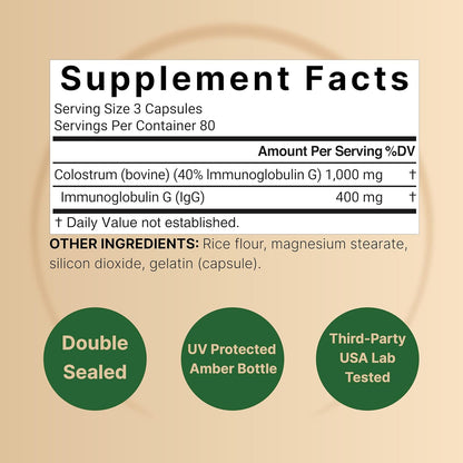 NatureBell Calostro Bovino 1000mg por Dosis, – Función inmunitaria: Gracias a su alto contenido en – Image 2