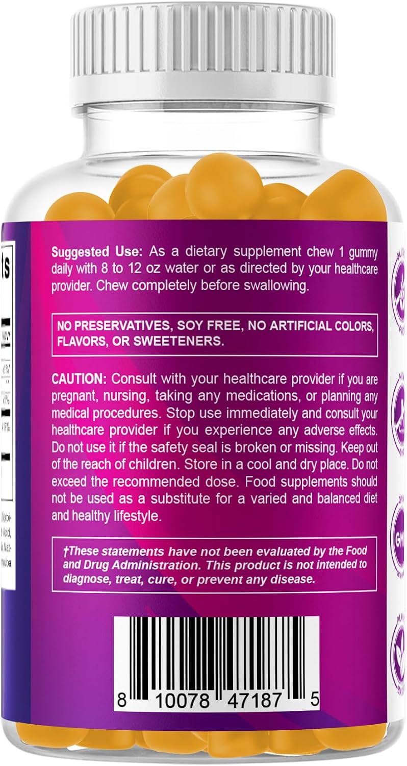 Vitamatic Ácido Fólico Gominolas 1000 mcg (1 mg) – Vitamina B9 (1667 mcg DFE) – Sin Azúcar – Sabor Naranja Natural – Vegano – 120 Gominolas