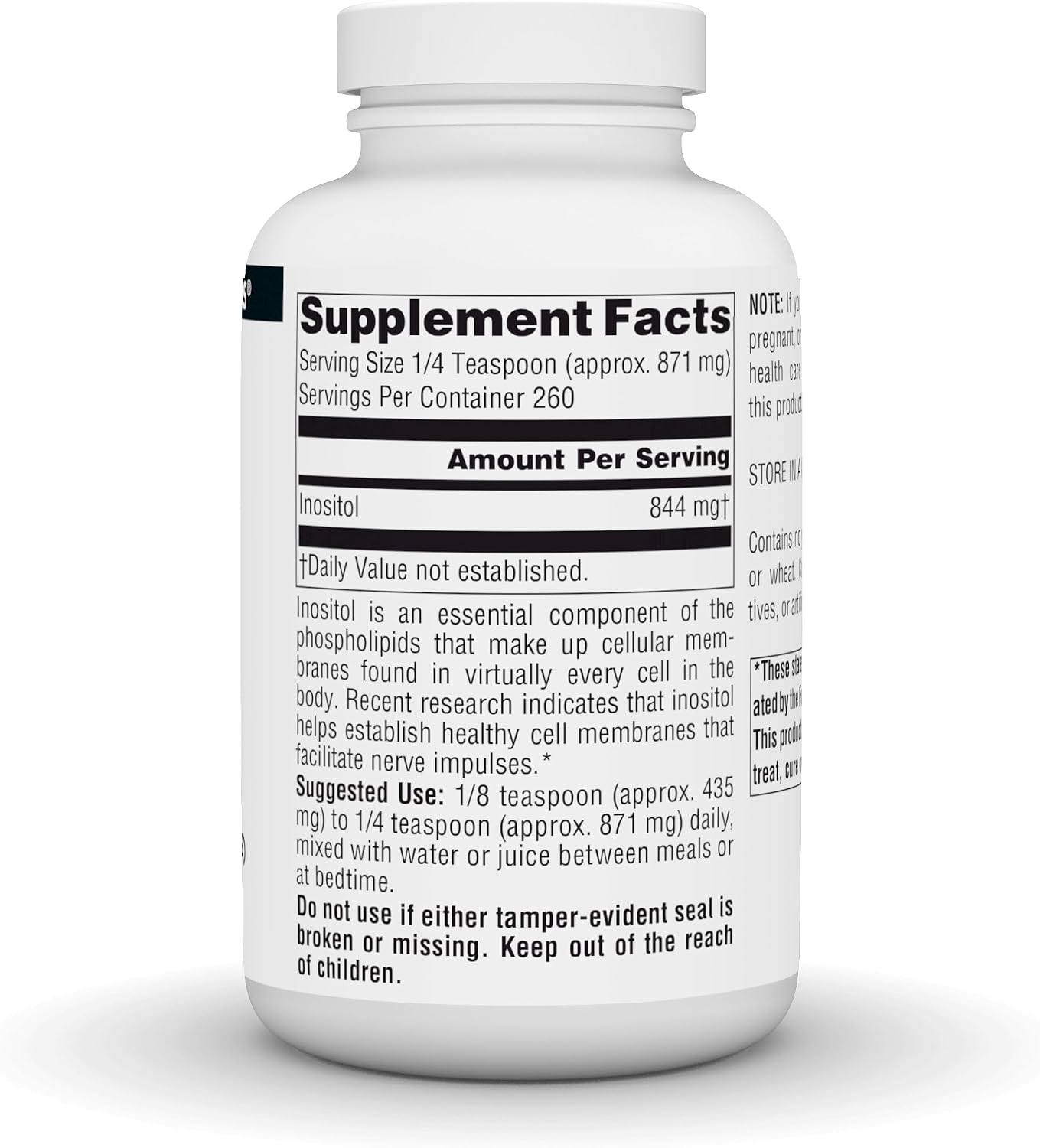 Source Naturals Inositol Puro en Polvo - 227 g (8 oz) - Suplemento Alimenticio
