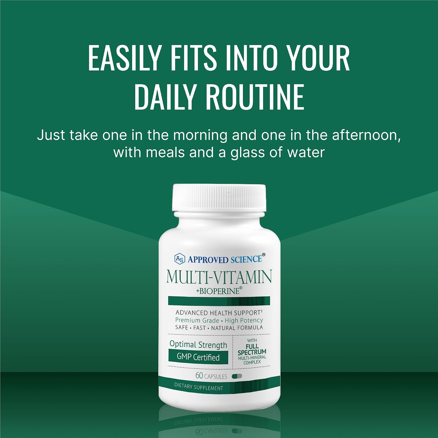 Approved Science Multi-Vitamin – Multivitamínico Completo con Vitaminas del Grupo B, BioPerine y Antioxidantes – 180 Cápsulas