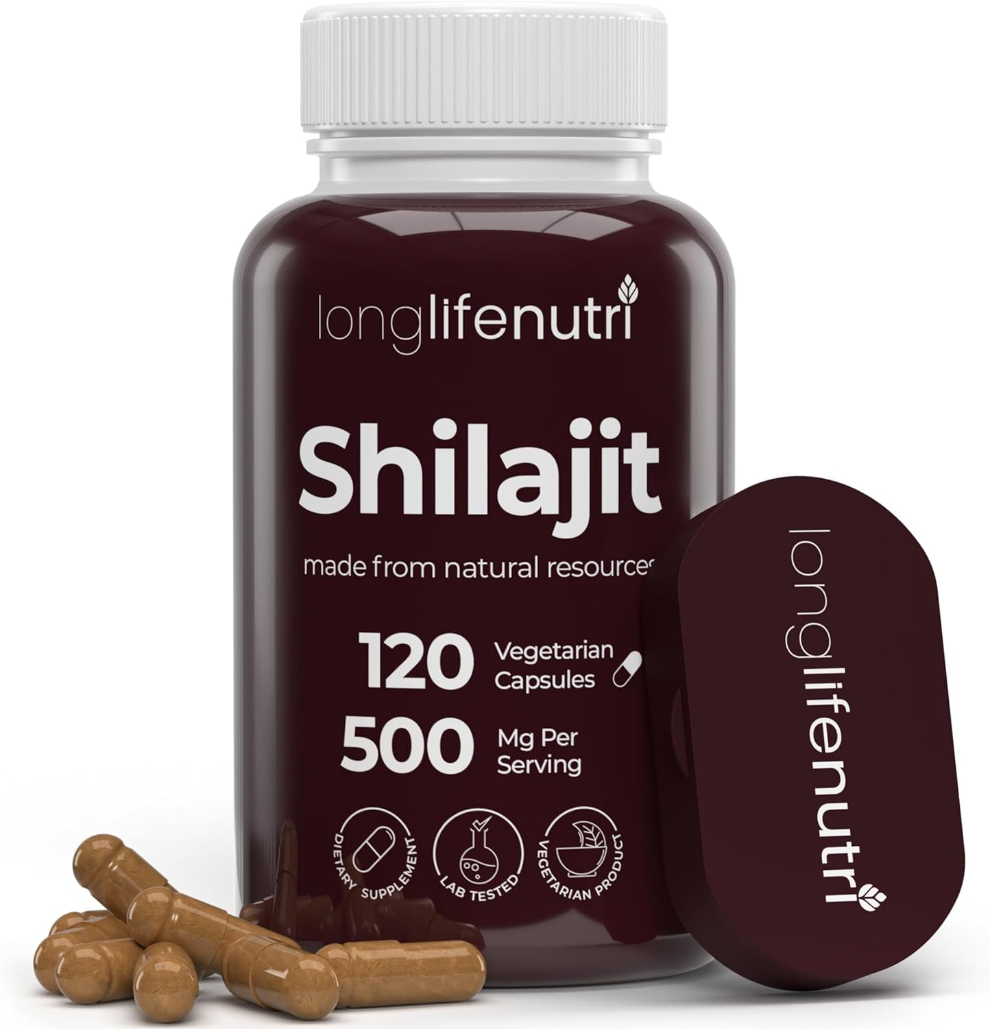 Shilajit Puro del Himalaya 500mg con Ácido Fúlvico 15% | 120 Cápsulas Vegetales | Suplemento para Vitalidad y Claridad Mental
