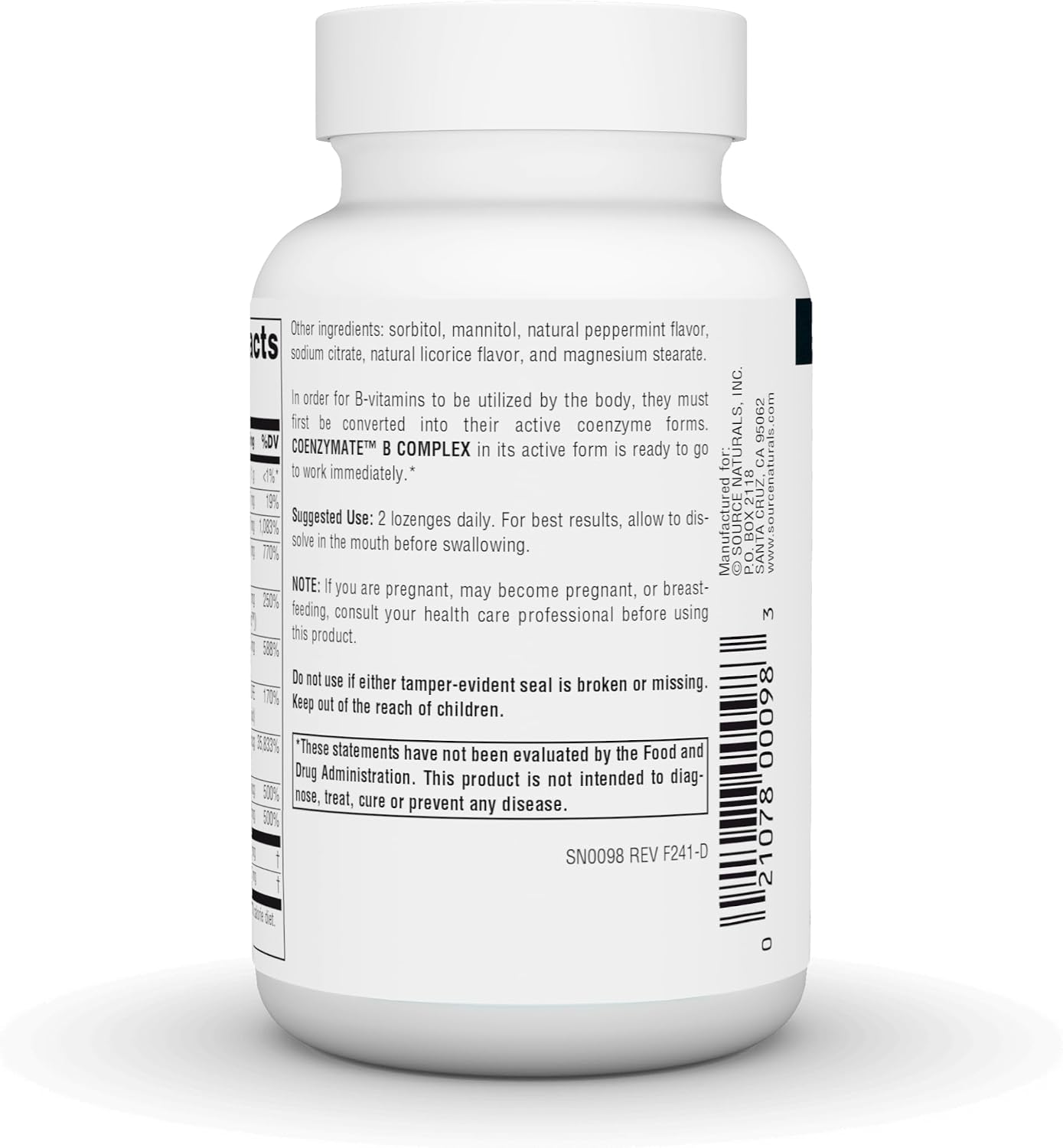 Source Naturals Coenzymate B Complex - 120 Comprimidos bucales con sabor a menta