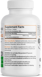 Bronson Vitamina B12 1000 mcg Liberación Prolongada - 100 Comprimidos