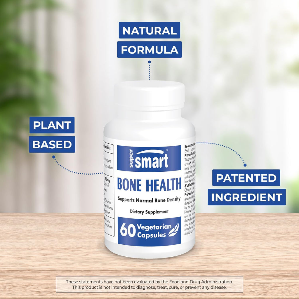Supersmart - Suplemento para la Salud Ósea (100% Vegetal y Patentado) - Huesos Fuertes y Densidad Ósea | No OGM y Sin Gluten - 60 Cápsulas Vegetales