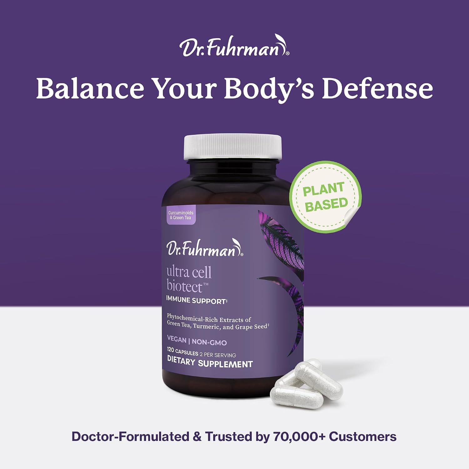 Ultra Cell Biotect - Antioxidant Support with Organic Turmeric, Black Ginger, Green Tea, Black Pepper, and Grape Seed - 120 Capsules