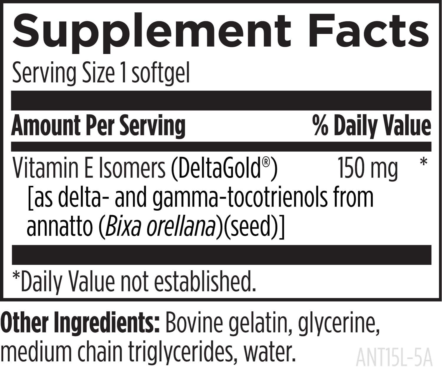 Designs for Health Annatto-E 150 mg Tocotrienoles - Complejo de Vitamina E con Delta y Gamma Tocotrienoles - Apoyo Cardiovascular y Antioxidante - No OGM (60 Cápsulas blandas)