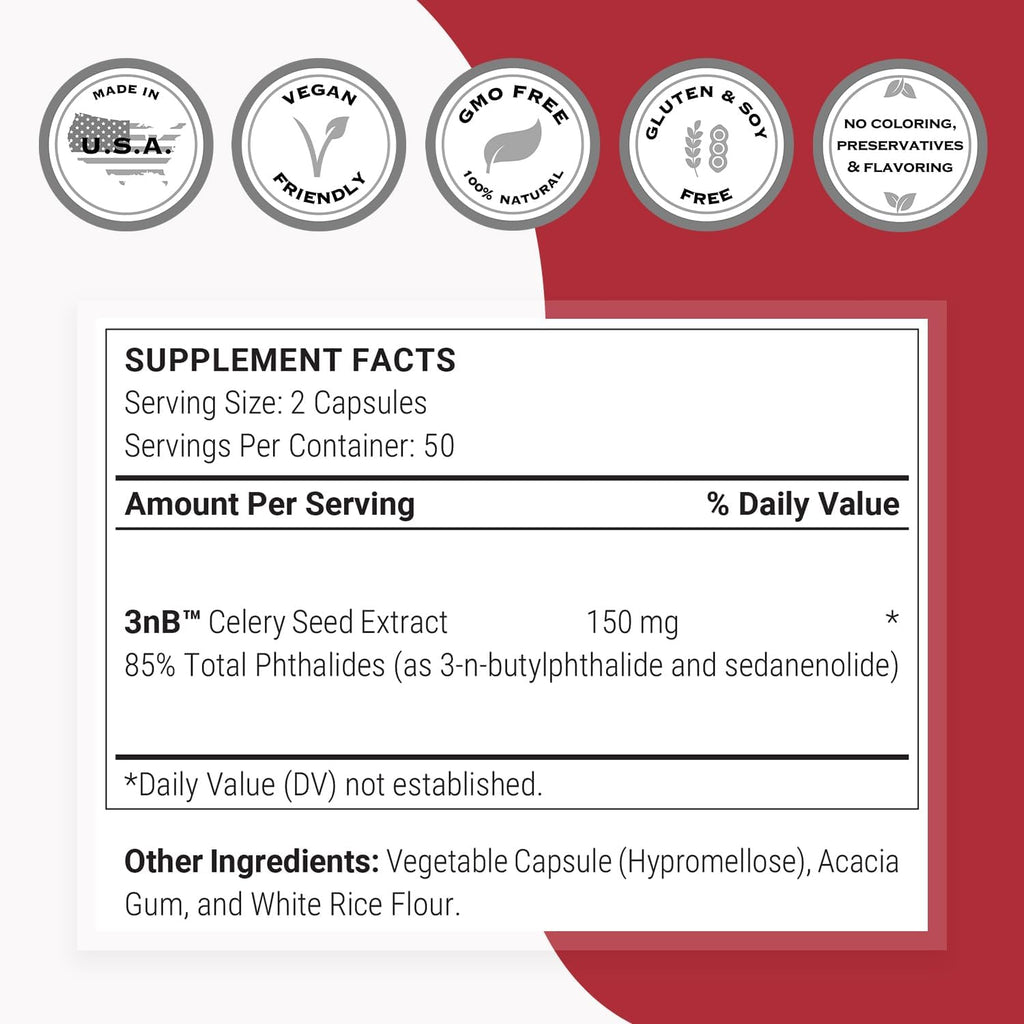 Supersmart Celery3nb Celery Seed Extract 150mg, 100 Veggie Capsules