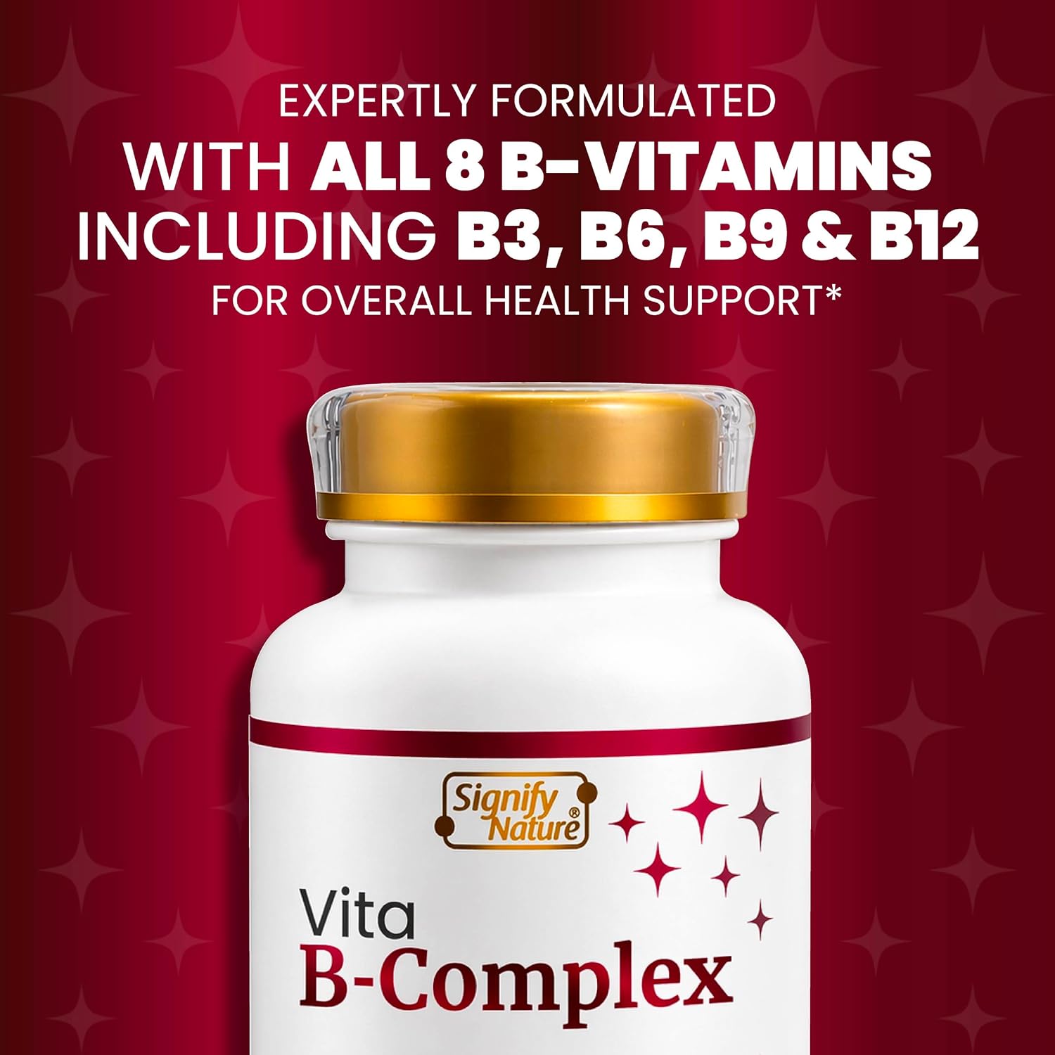 SIGNIFY NATURE VitaBComplex con Vitamina C y E - Complejo B para Mujeres y Hombres - 60 Cápsulas Blandas