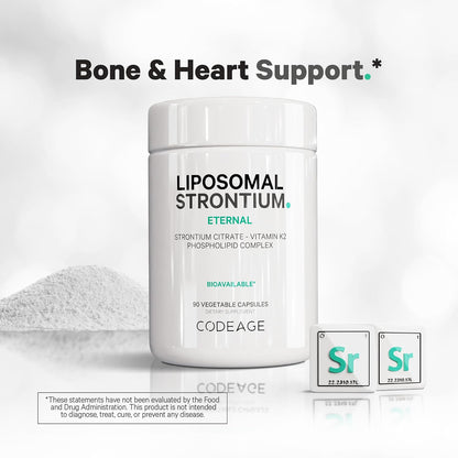 Codeage Liposomal Strontium - Estroncio Citrato, Vitamina K2 MK-7, 90 Cápsulas – Image 6