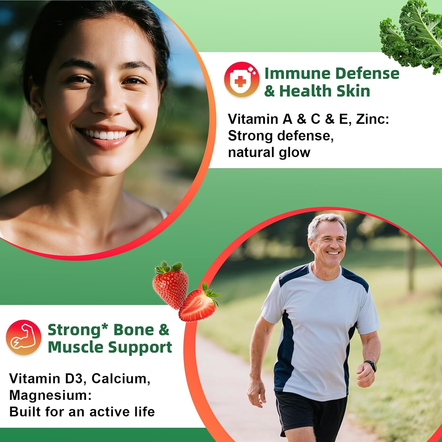 Alliwise Gominolas Multivitamínicas de Frutas y Verduras sin Azúcar - 120 uds.