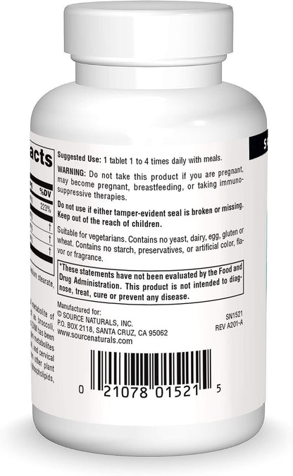 Source Naturals DIM 100mg con BioPerine y Vitamina E - 60 Comprimidos – Image 2