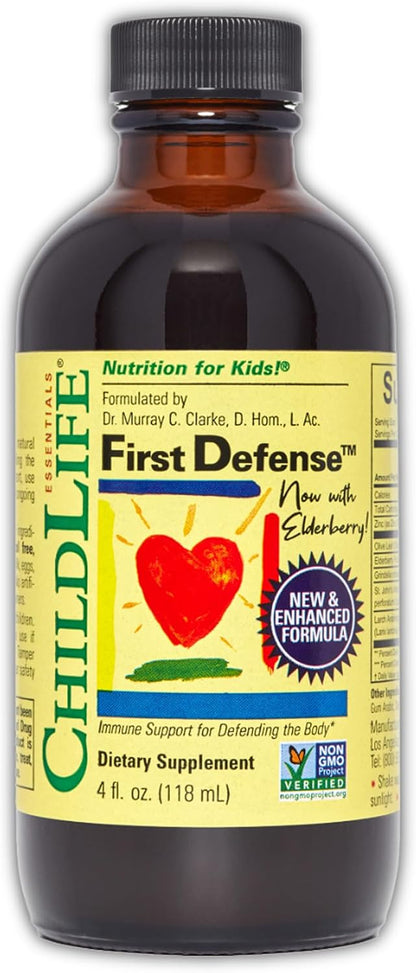 CHILDLIFE ESSENTIALS First Defense - Jarabe – Saúco (Sambucus nigra): Tradicionalmente utilizado por sus – Image 1