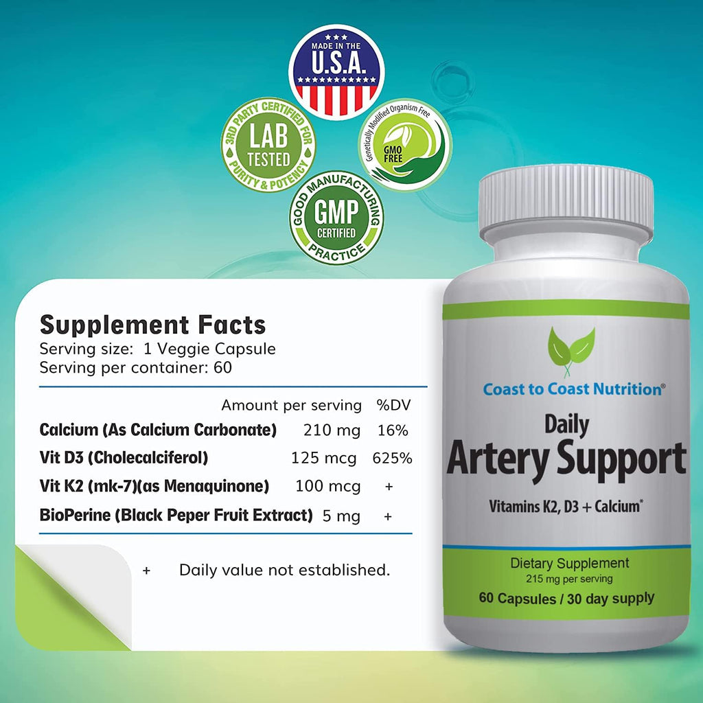 Artery Support - Vitamina K2 y D3 para la Circulación - 60 Cápsulas