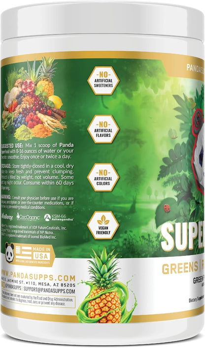 Panda Superfood Greens: Mezcla Natural de – Lion's Mane (Melena de León): Un hongo medicinal con un largo – Image 4
