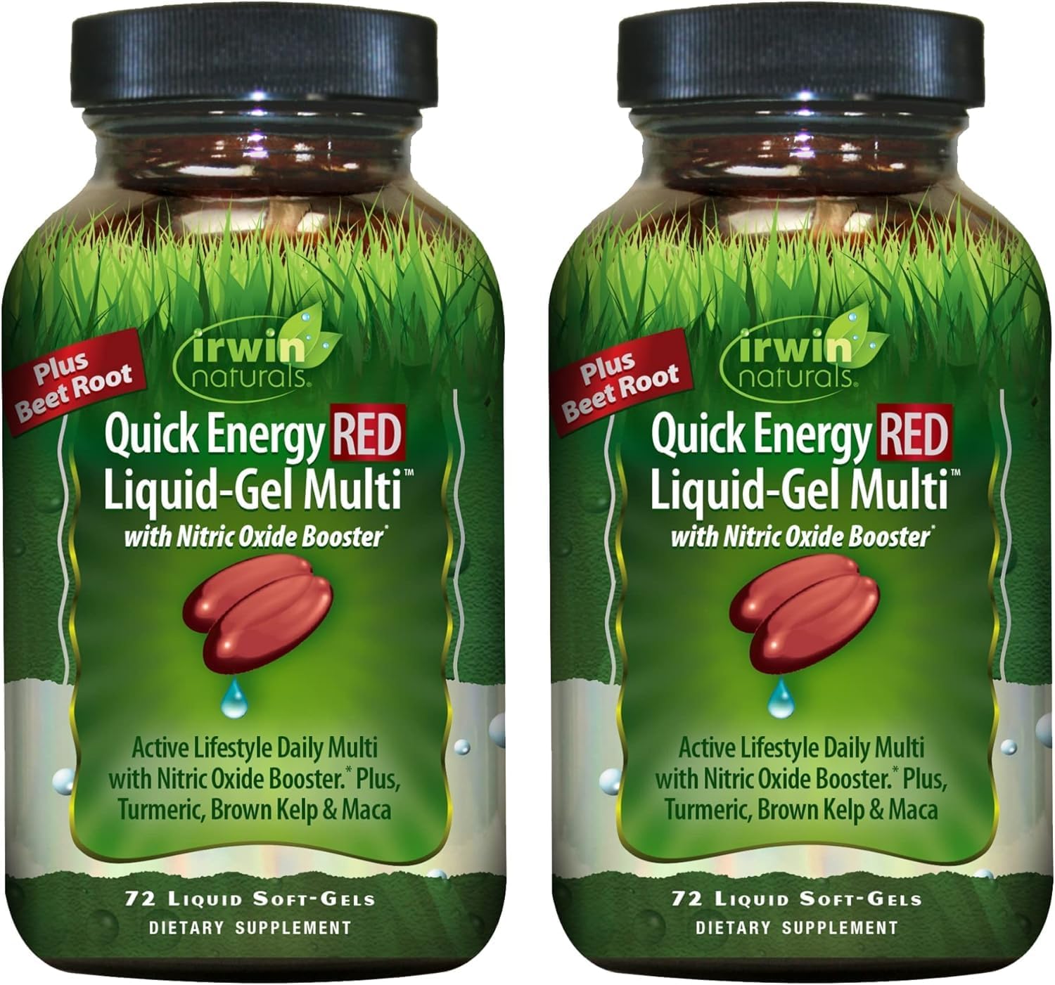 Irwin Naturals Quick Energy RED Liquid-Gel Multi – 72 Cápsulas Blandas – Óxido Nítrico + Energía
