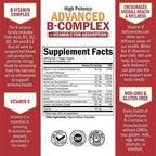 Complejo B con Vitamina C para Máxima Absorción – Metilcobalamina B12 y Folato – B1 B2 B3 B5 B6 B7 B9 – Apoyo Energético e Inmunológico – Sin OGM, 120 Cápsulas
