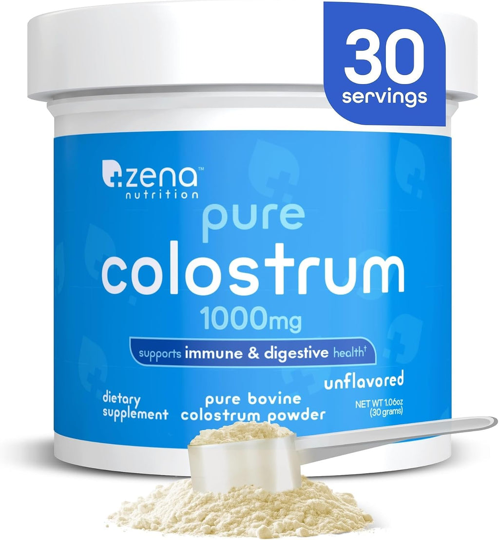 Zena Nutrition Pure Colostrum Capsules – Calostro Bovino Puro en Cápsulas, 1500mg
