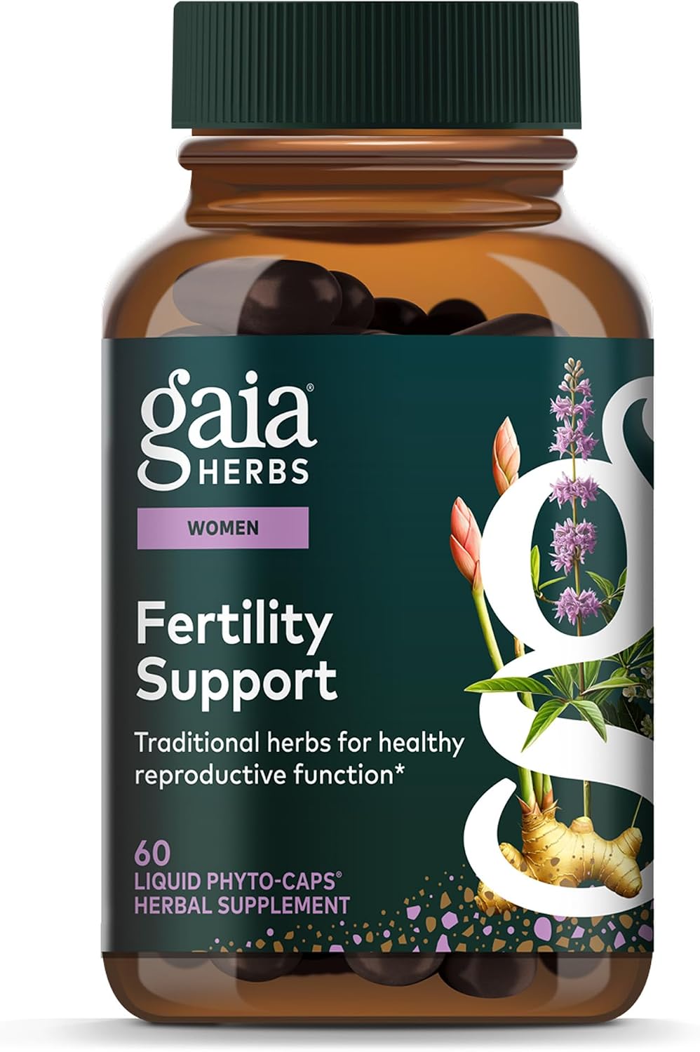 Gaia Herbs Fertility Support - Complemento para el bienestar femenino con Vitex - 60 Cápsulas Líquidas Veganas