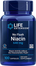 Life Extension No Flush Niacin - Vitamina B3 sin Rubor, 100 Cápsulas